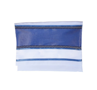 Smoked Blue Taffeta Decorated Modern Tallit, Bar Mitzvah Tallit bag, Men Tallit, Tzitzit