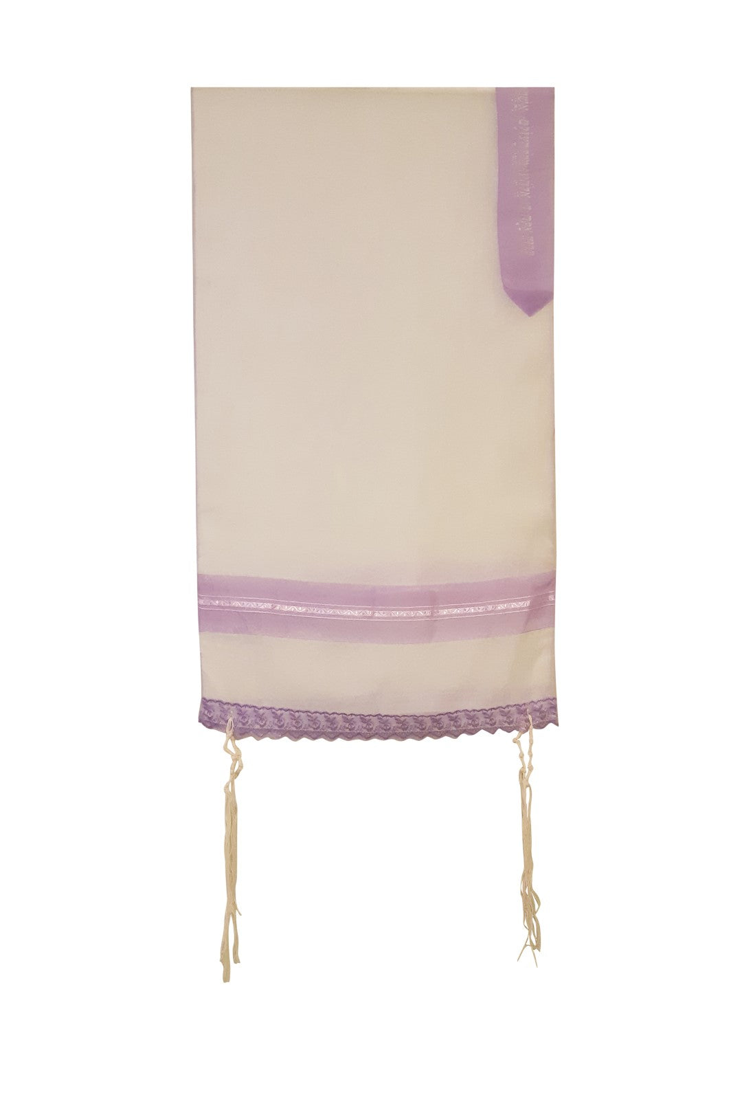 Lilac Lace Decorated Tallit for Girls, Sheer Tallit for women, Bat Mitzvah Tallit, Feminine Tallit hung