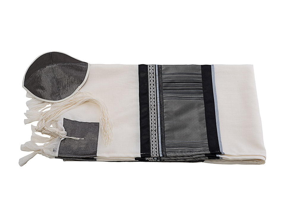 Modern Gray Tallit for Men flat