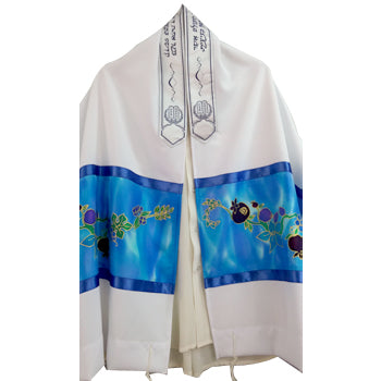 Silk Tallit for girl, Bat Mitzvah Tallit, Hand made Tallit by Galilee Silks